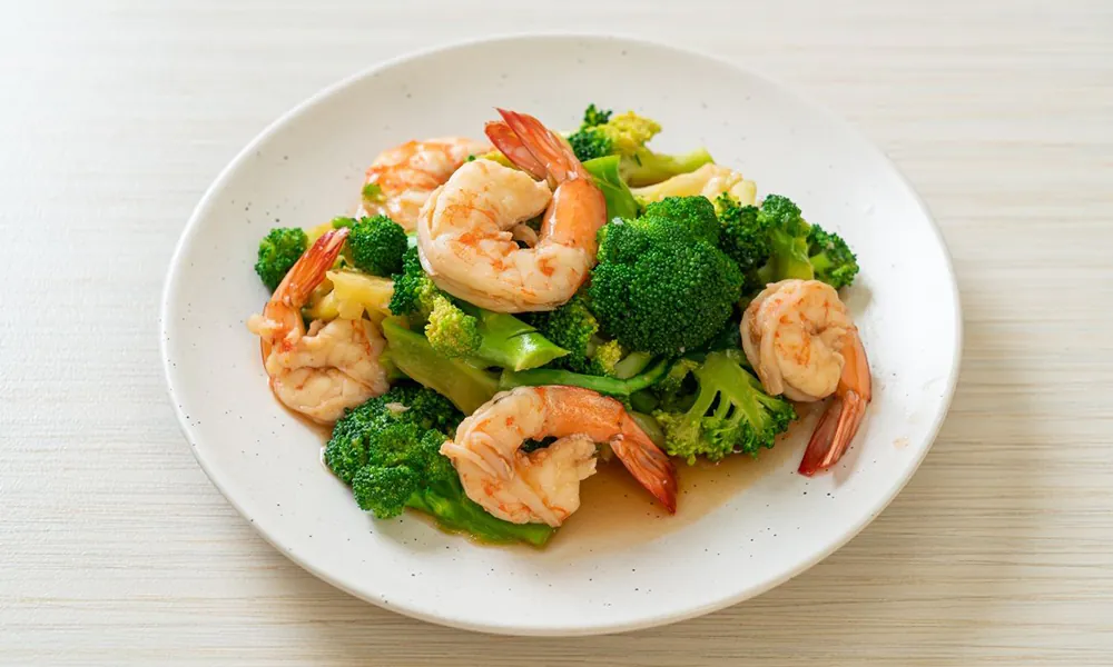 Plump shrimp stir-fried with fresh broccoli in a light, savory sauce at Golden Dragon Express, a Chinese Restaurant in San Antonio